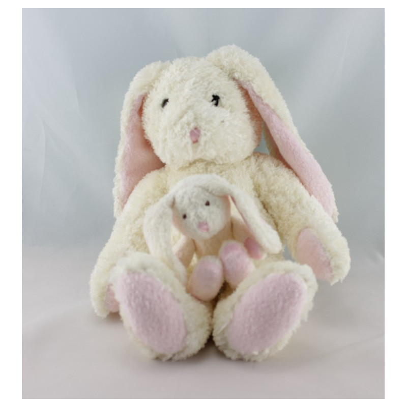 Doudou Souris blanc écru vert AJENA 