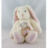 Doudou Souris blanc écru vert AJENA 
