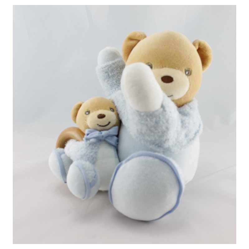 Doudou plat ours bleu blue laine KALOO NEUF