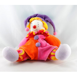 Doudou musical Gino le clown rose violet orange MOULIN ROTY