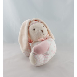 Doudou musical Lapin rose lilirose fleurs bandeau avec bébé Kaloo