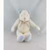 Doudou ours blanc bleu SUCRE D'ORGE