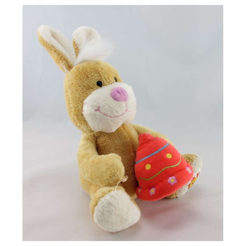 Doudou lapin beige cloche rose GIPSY
