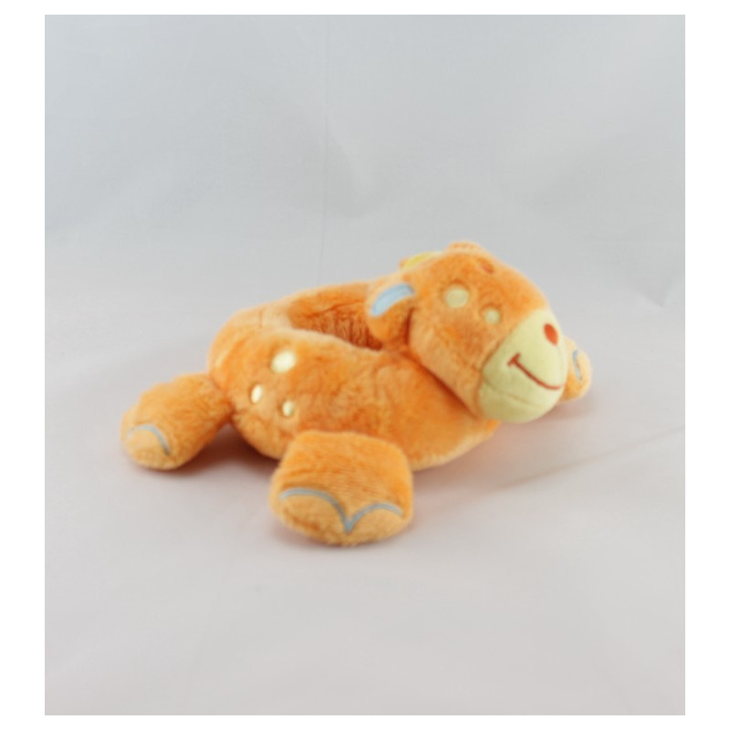 Doudou plat girafe orange satin jaune BRUIN TOY'S RUS