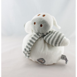 Doudou plat ane lapin blanc gris Dodo d'amour MGM