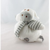 Doudou plat ane lapin blanc gris Dodo d'amour MGM