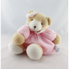 Doudou ours blanc robe marron MGM