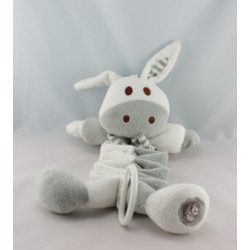 Doudou boule ane lapin blanc gris Dodo d'amour MGM