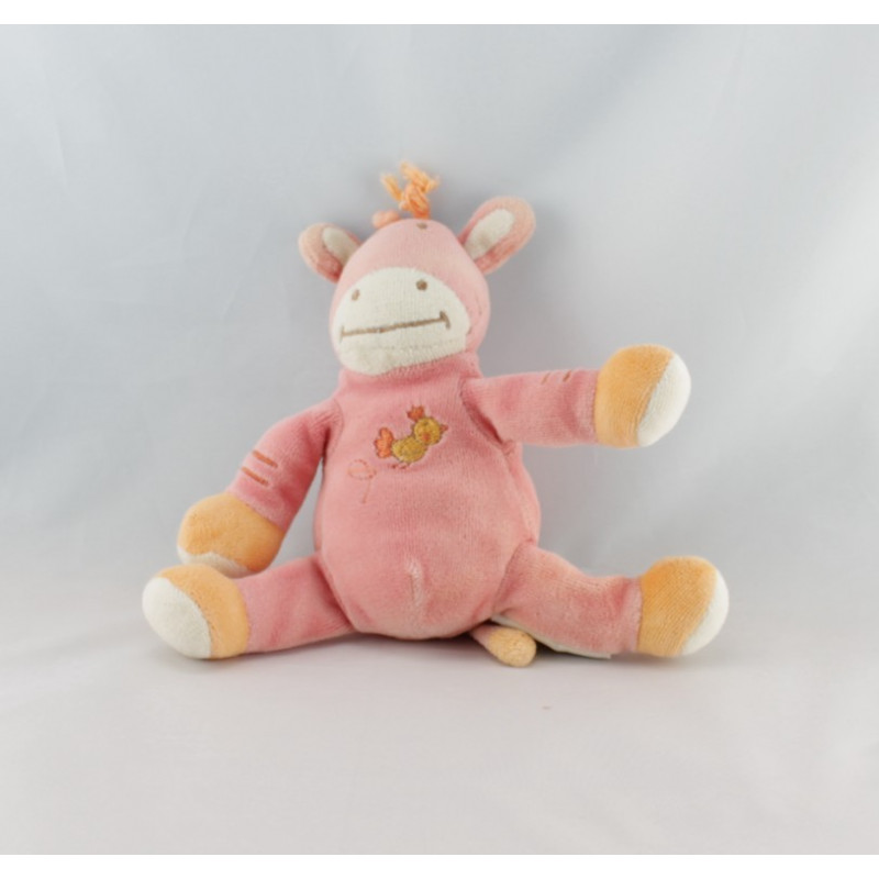 Doudou zébre girafe rose orange oiseau AMTOYS