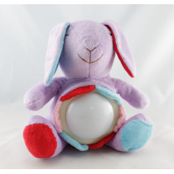 Doudou veilleuse lapin beige jaune bleu orange AUCHAN