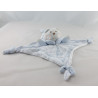 Doudou ours blanc bleu B coeur Bébé NOUNOURS