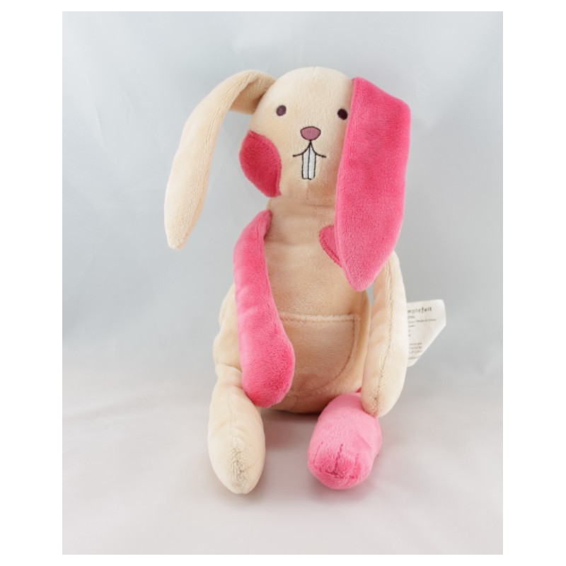 Doudou lapin bleu gris TCF TOUT COMPTE FAIT 