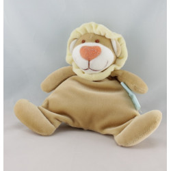 Doudou hochet anneau lion bleu jaune KIMBALOO