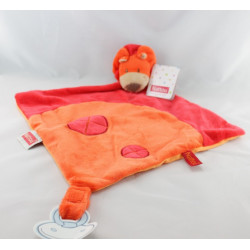 Doudou plat lion patchwork palmier brodé NATTOU