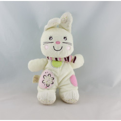 Doudou lapin blanc rose My Baby hochet NICOTOY 