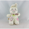 Doudou lapin blanc rose My Baby hochet NICOTOY 