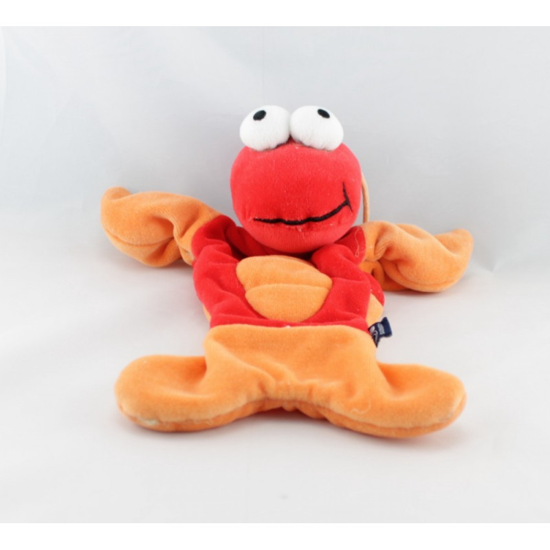 Doudou hochet crabe rouge orange SCRATCH