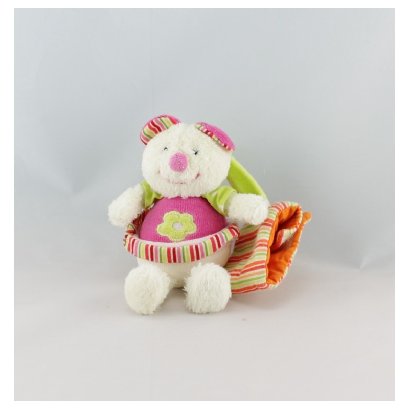 Doudou musical souris rose orange ahoy BABYSUN