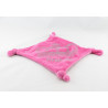 Doudou plat carré rose couronne 