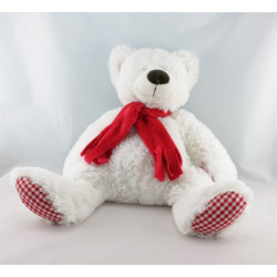Doudou hochet ours blanc assis