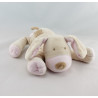 Doudou chien couché beige rose OBAIBI