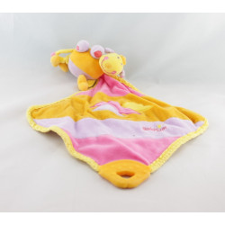 Doudou tortue avec mouchoir rose orange dentition BABYSUN