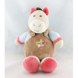 Doudou ane poney cheval marron rose bleu abeille AJENA