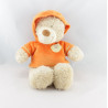 Doudou ours sweat capuche orange NICOTOY