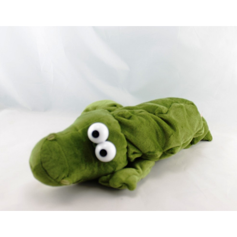 Doudou semi plat Crocodile Vert bleu JollyBaby