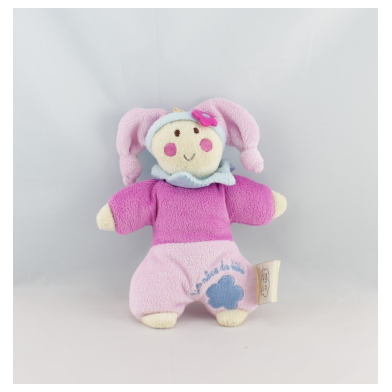 Doudou lutin rose fushia étoile bleu UN REVE DE BEVE