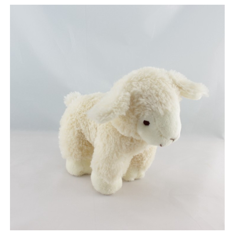 Doudou mouton blanc marron indien LASCAR