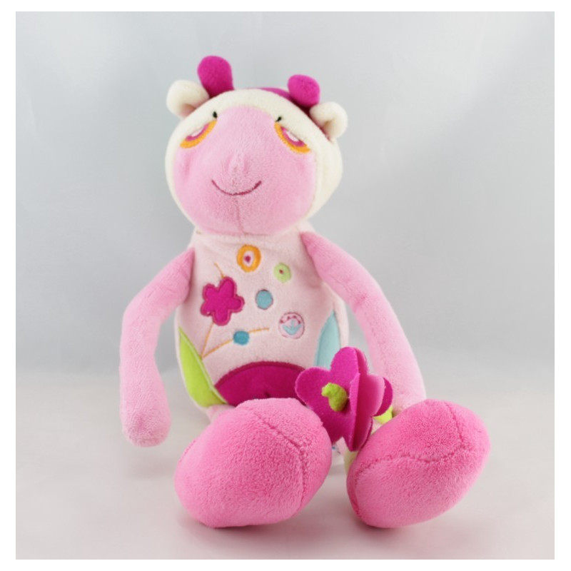 Doudou chat rose avec sac et bébé BAWI