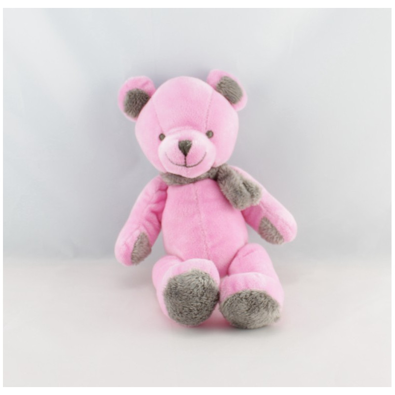 Doudou ours rose orange Nicotoy 
