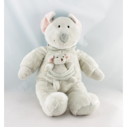 Doudou souris grise avec bébé NICOTOY