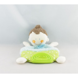 Doudou poupée fille nattes blondes robe orange BABYSUN