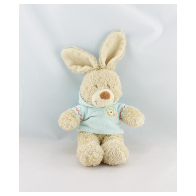 Doudou lapin sweat capuche bleu NICOTOY
