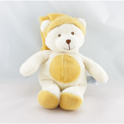 Doudou ours écru beige bonnet GIPSY