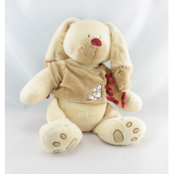 Doudou lapin beige bordeaux NICOTOY