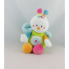 Doudou semi plat papillon vert multicolore BABYSUN 