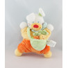 Doudou semi plat lapin bleu vert sac carottes NICOTOY