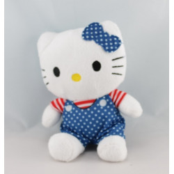 Doudou chat HELLO KITTY bleu noeud rose SANRIO LICENSE 