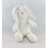 Doudou lapin blanc rayé gris bleu PETIT BATEAU