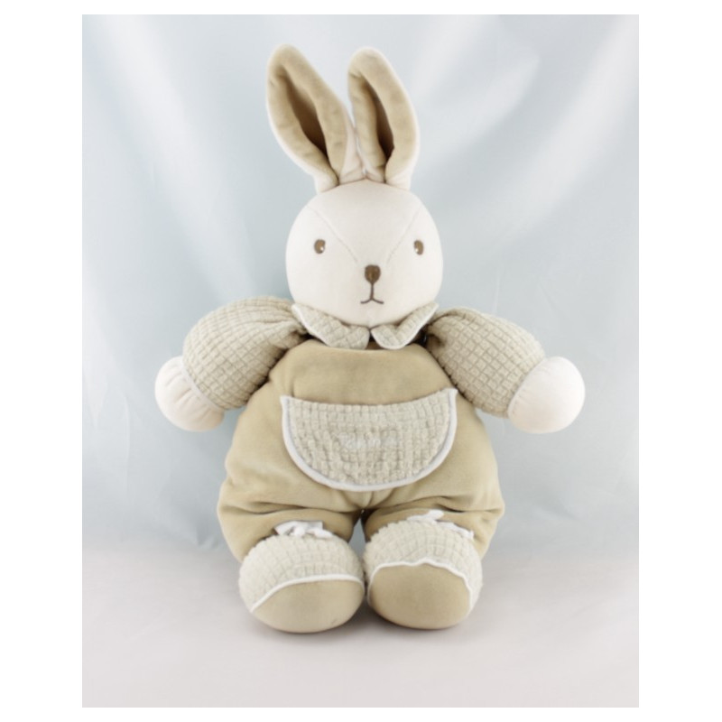 Doudou Lapin beige marron Takinou