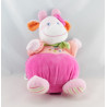 Doudou boule vache rose pois foulard vert chat jongleur MOTS D'ENFANTS