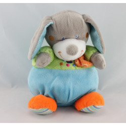 Doudou Chien gris bleu vert pois Jongleur MOTS D'ENFANTS