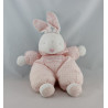 Doudou lapin rose  à carreaux BEBE JACADI 