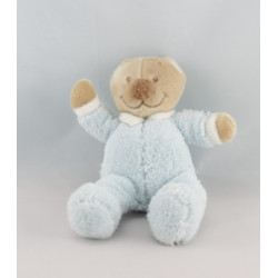 Mini Doudou ours brun pyjama bleu NATTOU