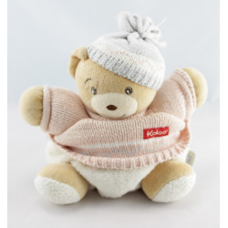 Doudou ours patapouf pull laine bleu KALOO