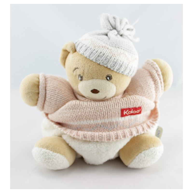 Doudou ours patapouf pull laine bleu KALOO