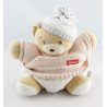 Doudou ours patapouf pull laine bleu KALOO